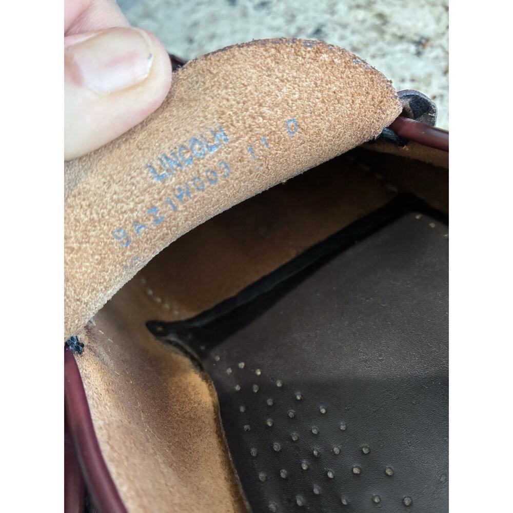 G.H. Bass Lincoln Bit Lug Weejuns Loafers Mens Size 11 Wine Red Burgandy Leather - Picture 7 of 8